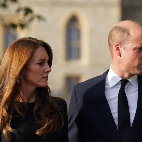 William prinsur og Catherine prinsessa í jarðarferð hjá bretsku Elizabeth drotning í september 2022 (Mynd: Kirsty O'connor/AFP/Ritzau Scanpix)