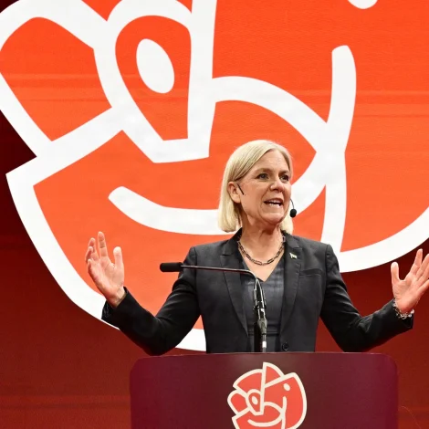 Magdalena Andersson, forkvinna hjá Sosialdemokraterna og forsætisráðharri frá 2021 til 2022 (Mynd: Jonas Ekstromer/TT/Ritzau Scanpix)