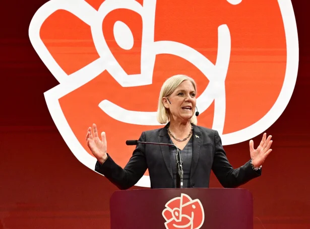 Magdalena Andersson, forkvinna hjá Sosialdemokraterna og forsætisráðharri frá 2021 til 2022 (Mynd: Jonas Ekstromer/TT/Ritzau Scanpix)