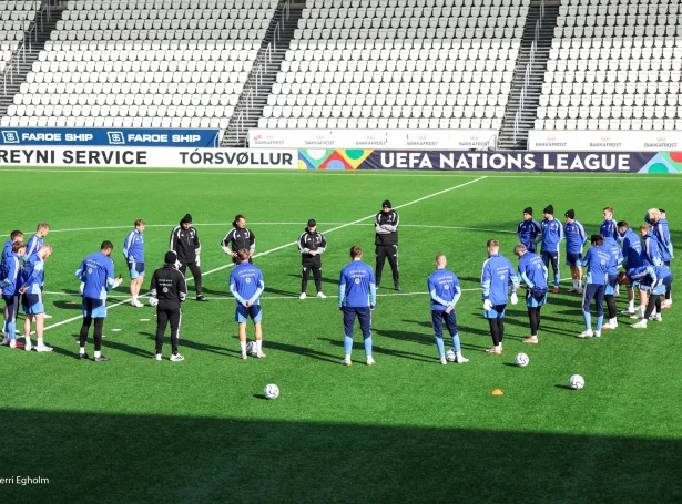 Føroyska manslandsliðið skal undir Nations League 2026, sum kann fáa stóran týdning (Mynd: Sverri Egholm)