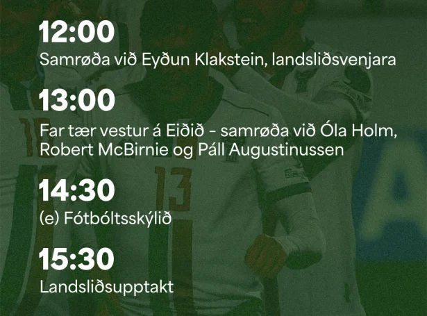 Nógv á skránni um fótbólt í dag - bæði á FM1 og Portalinum. Her skráin á FM1 frá middegi