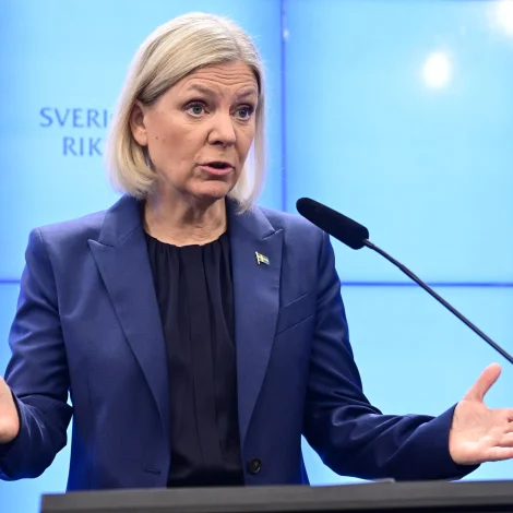 Magdalena Andersson var forsætisráðharri frá 2021 til 2022 (Mynd: Jonas Ekstromer/TT/Ritzau Scanpix)