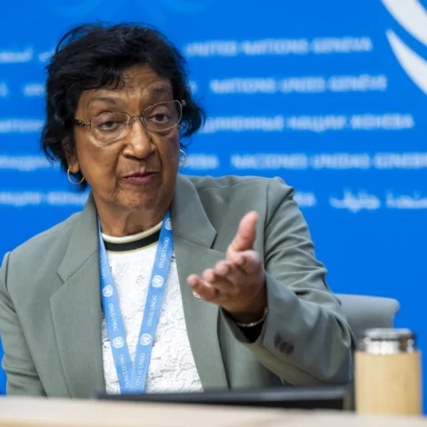 Navi Pillay (Mynd: EPA/Martial Trezzini)